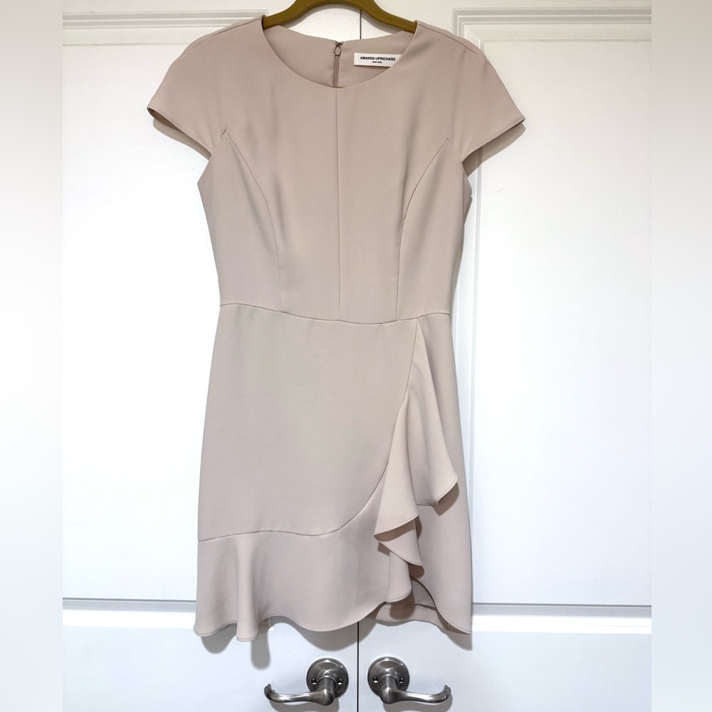 Amanda Uprichard Short Sleeve Dress With Ruffle Like New Sz S